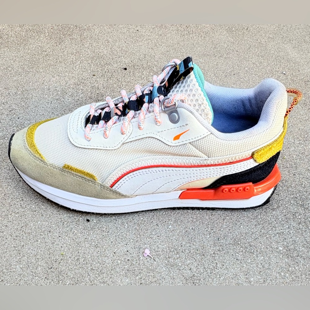 Puma City Rider HC Putty Cherry Cream Tan Sneakers Shoes EU 38 Womens 8 Kid 6.5 - Picture 3 of 10